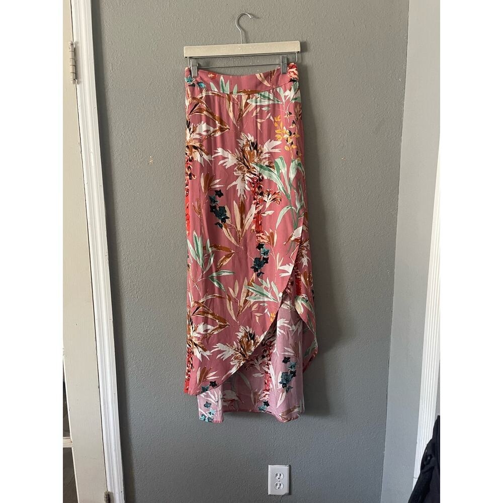 Express Floral Faux Wrap‎ Maxi Skirt